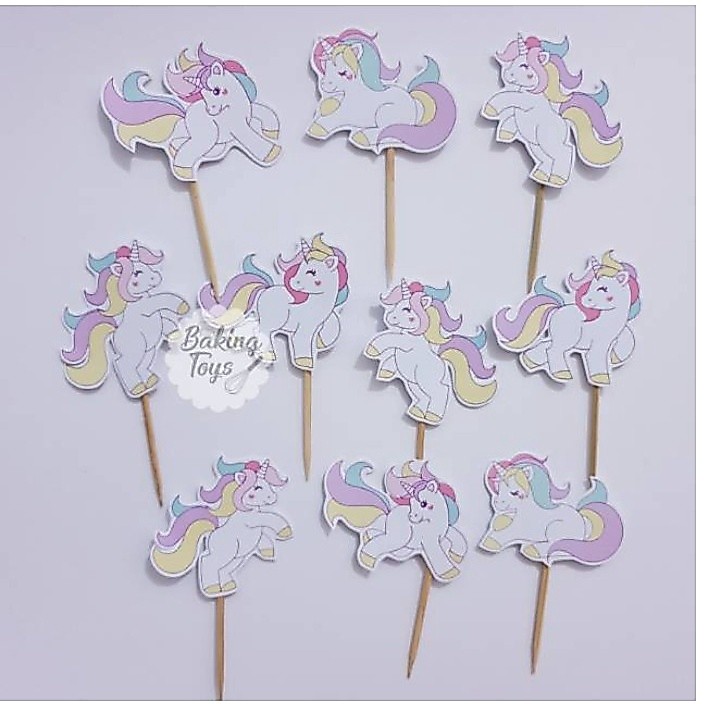 Unicorn Rainbow Topper Cupcake / Topper Cupcake Birthday / Hiasan Cupcake Ulang Tahun