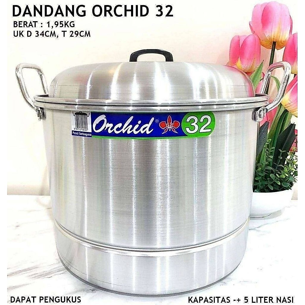 Panci Orchid UK 32cm / Dandang Orchid Ukuran 32cm Bahan Alumunium Serbaguna