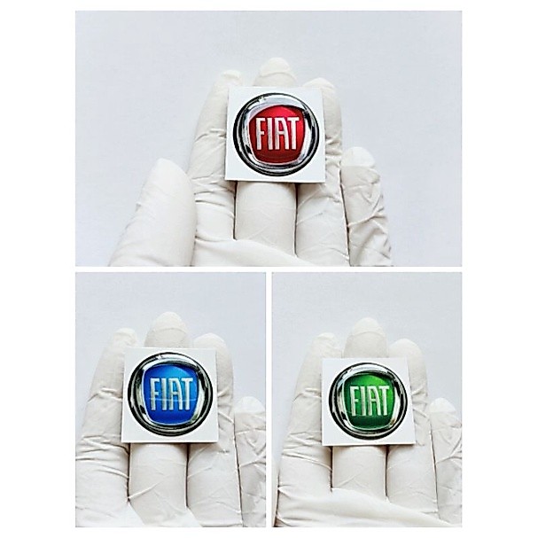 Emblem logo fiat/stiker timbul lentur motor desain fiat