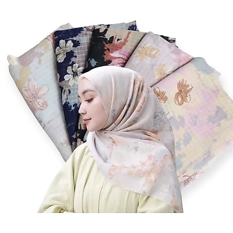 HIJAB SEGIEMPAT MOTIF VINEY AKIRA DOBBY