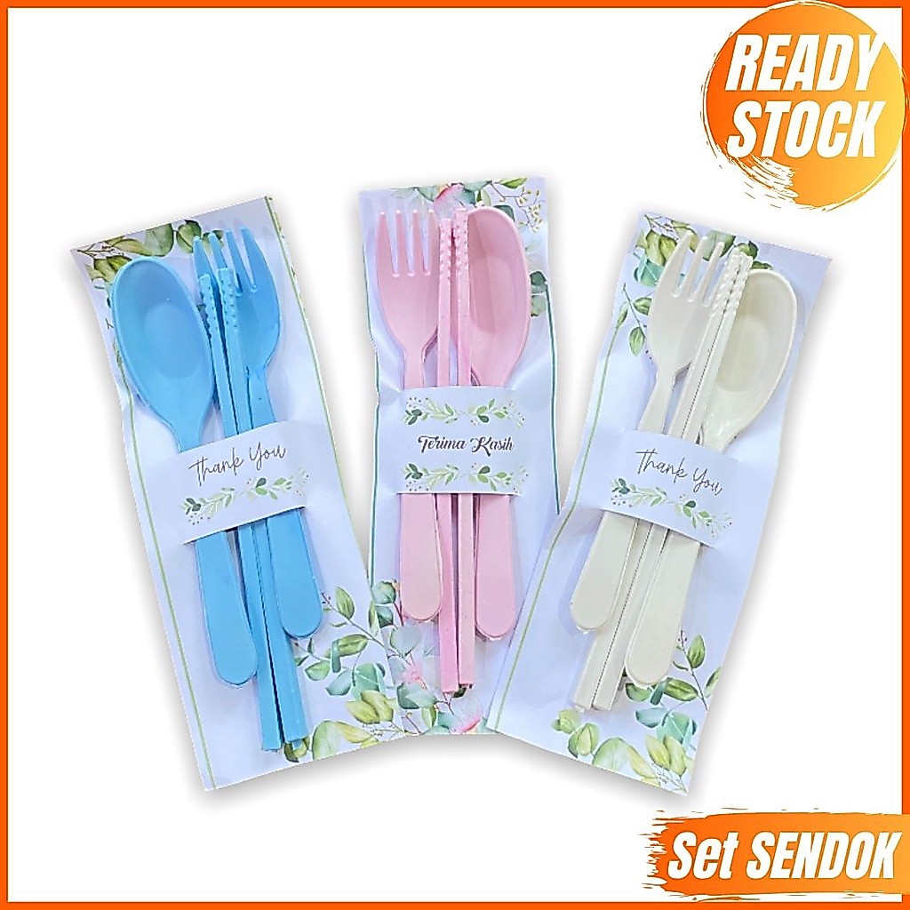 SOUVENIR WEDDING ULTAH HAJATAN TASYAKURAN SENDOK GARPU SUMPIT TRAVEL SET  TERMURAH TERBARU PACKING T
