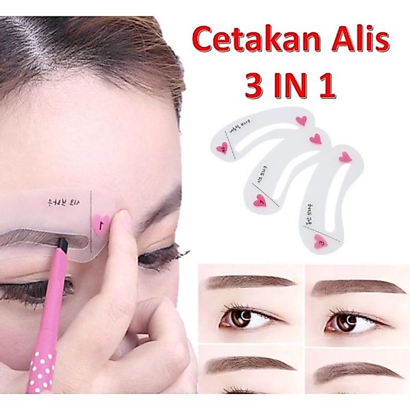 Mini Brow Class Cetakan Alis 3 Model CETAKAN ALIS KOREA ISI 3 PCS B1831