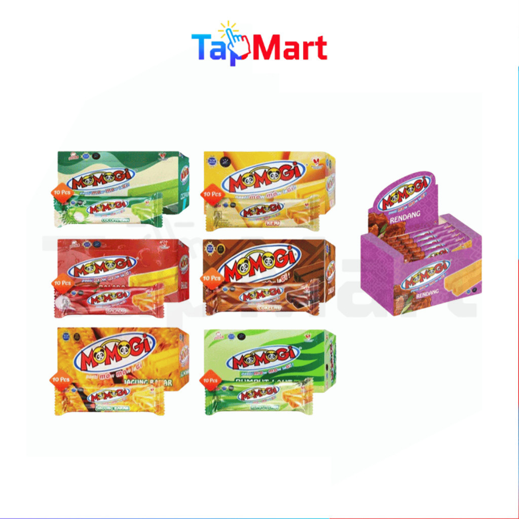 TapMart - Momogi Snack Stick BOX 10 pcs Coklat Keju Jagung Bakar Balado Cocopandan Seaweed