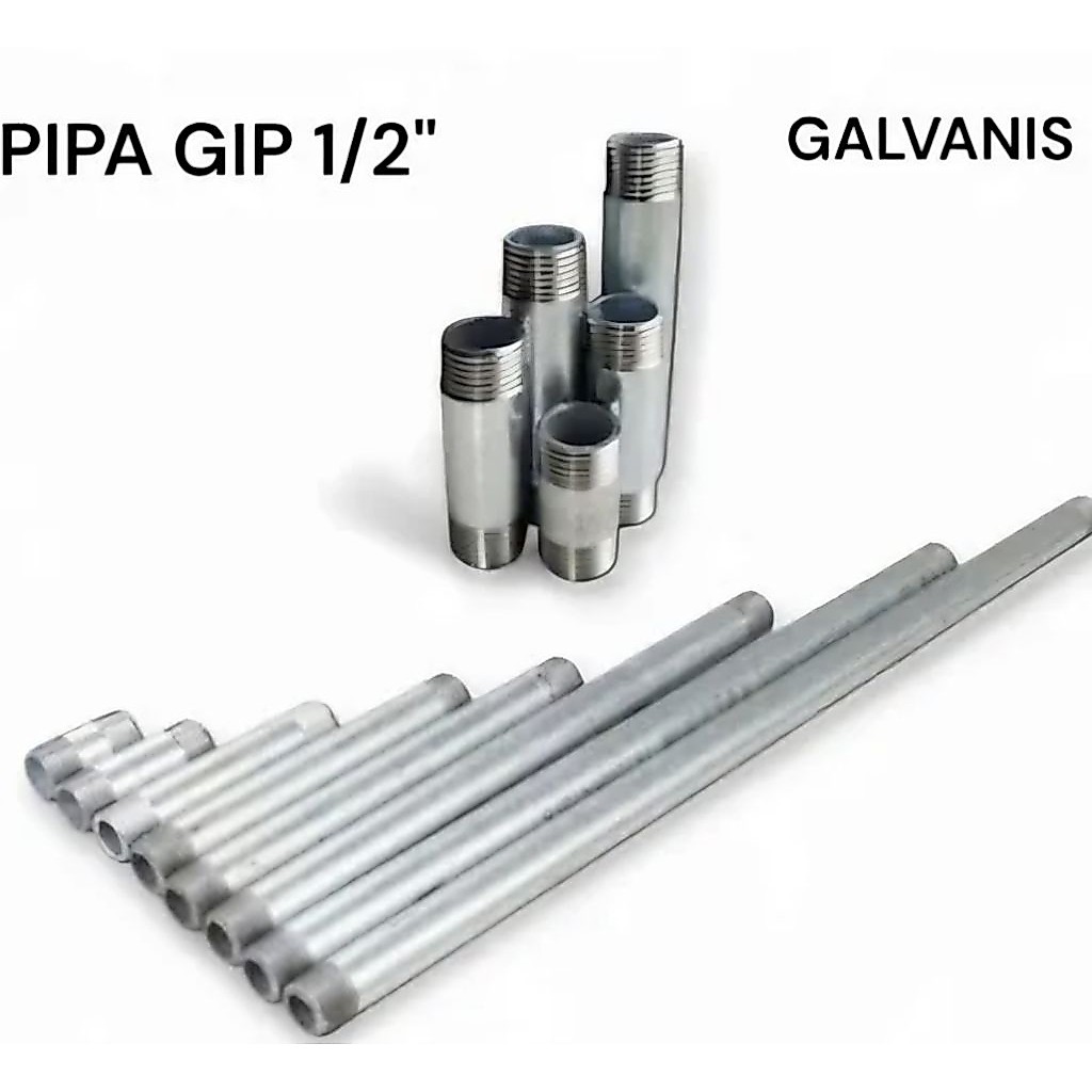 PIPA GALVANIS 1/2 INCH Ulir, panjang 30 CM  Medium A standar project