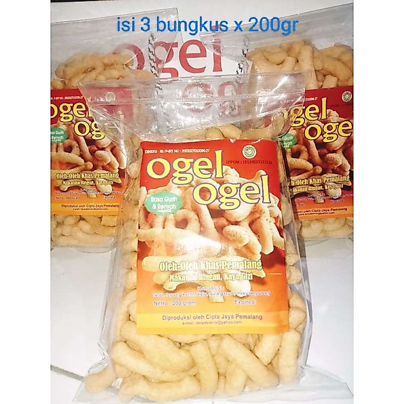 Ogel Ogel cemilan Khas Pemalang isi 3 × 200gr