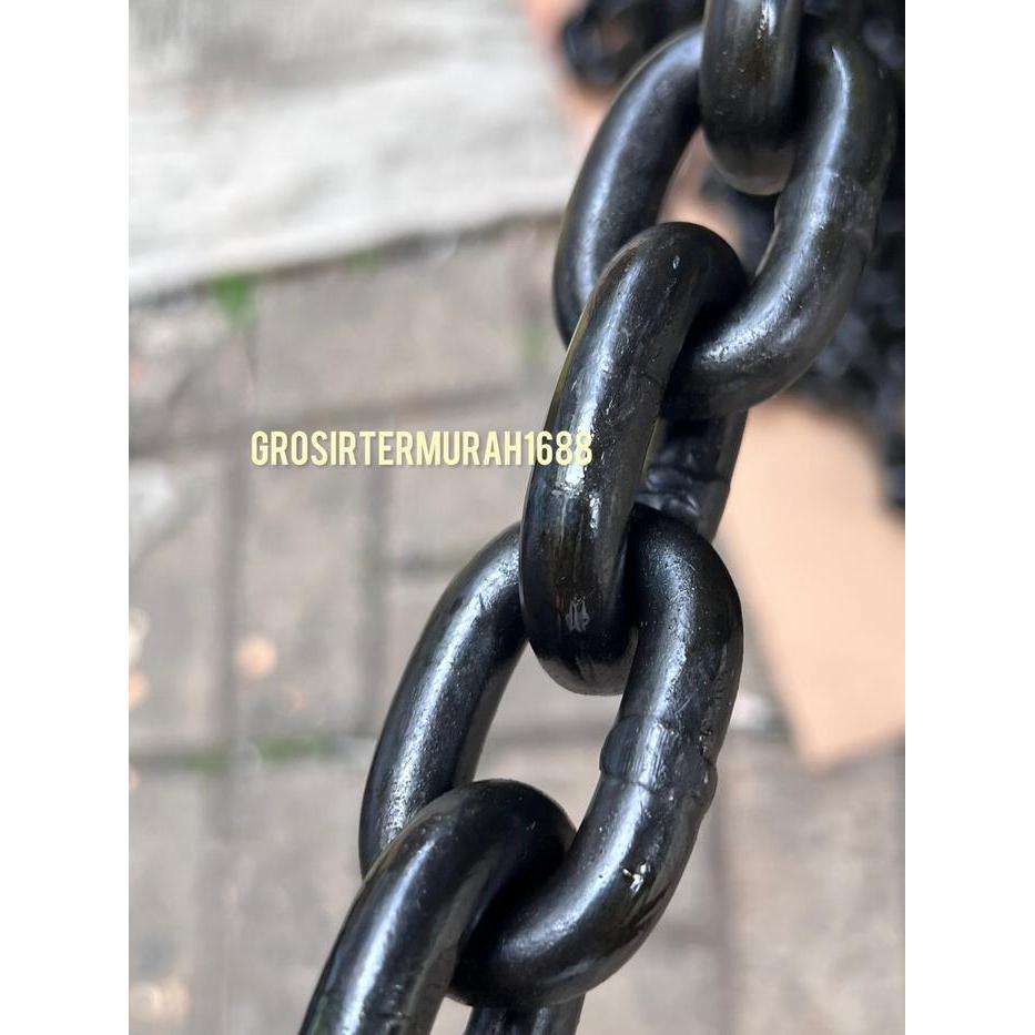 Rantai Baja G80 8mm / Chain Block 8mm / Rantai Baja HItam 8mm - RANTAI 8MM