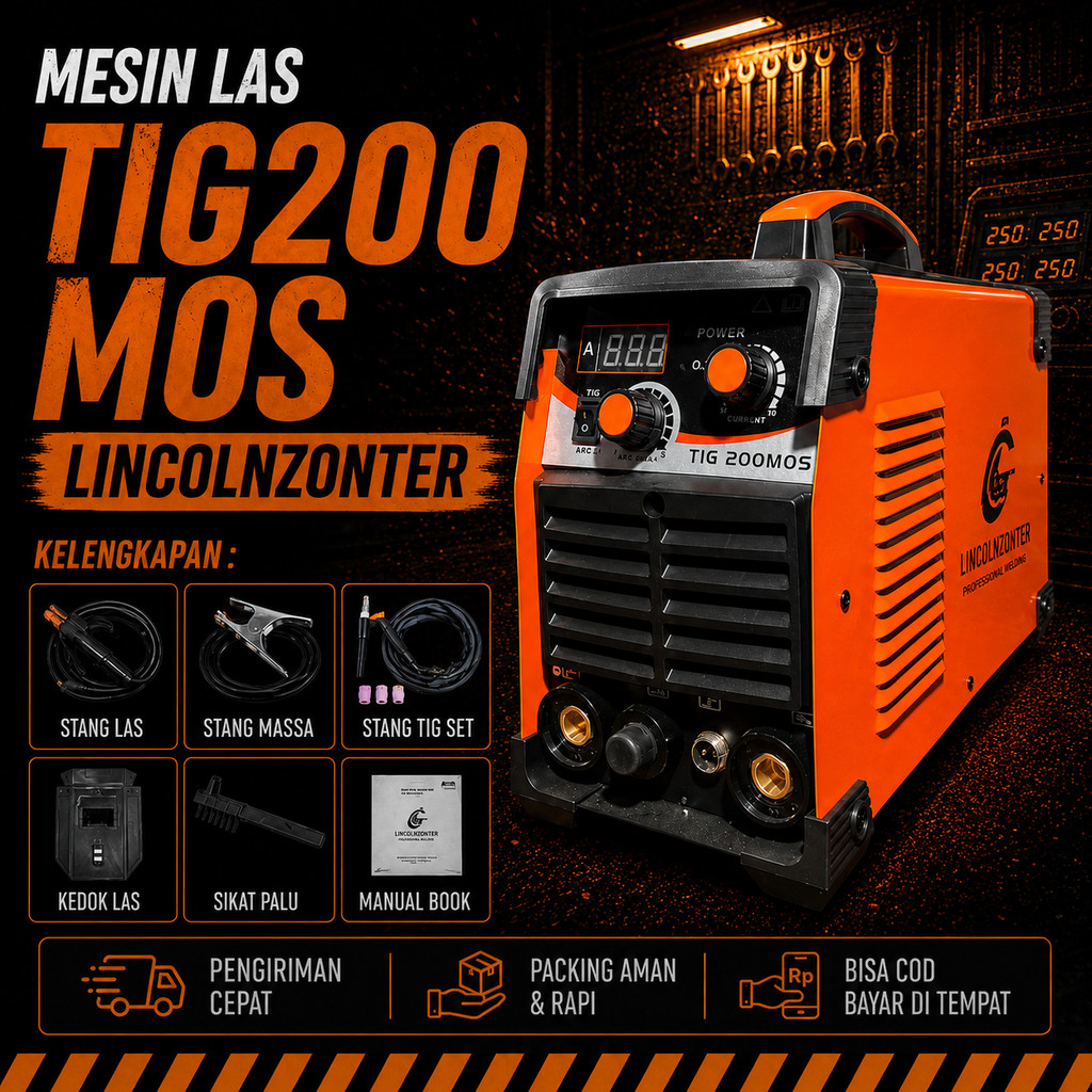 Mesin Las TIG-200MOS 200A Teknologi MOSFET untuk Stainless Steel