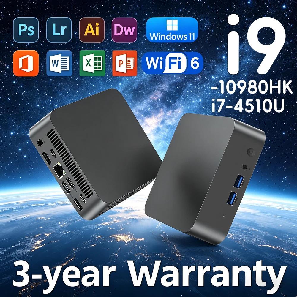 Portable MINI PC Core i9 10980HK Core i7 4510U Windows 11 16GB 32GB DDR4 2TB SSD Computer Gamer Offi