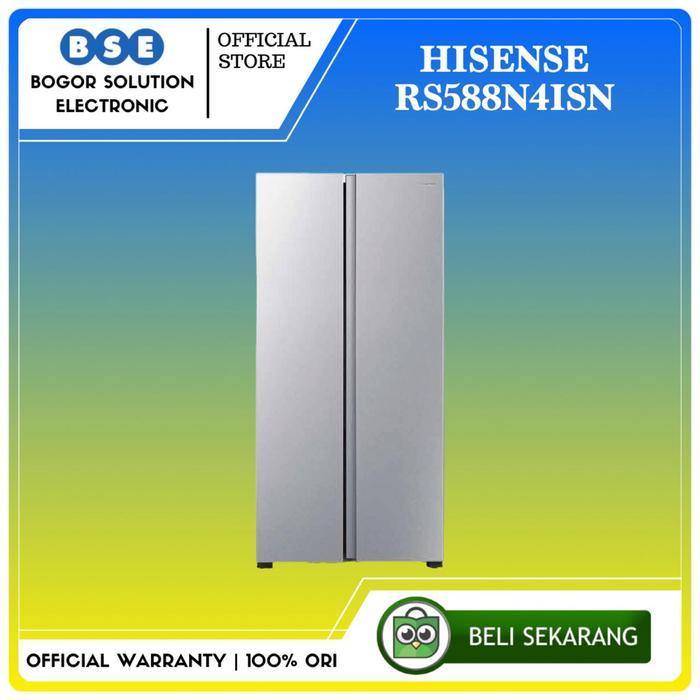 Kulkas Side by Side 468 Liter Hisense RS588N4ISN  468L Side by Side Hisense Promo [RESMI]