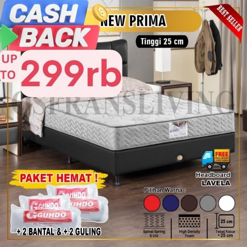 Guhdo Springbed New Prima - Fullset Atlantic Lavella - SPRING BED SET SPRING BED 90 X 200 100 X 200 