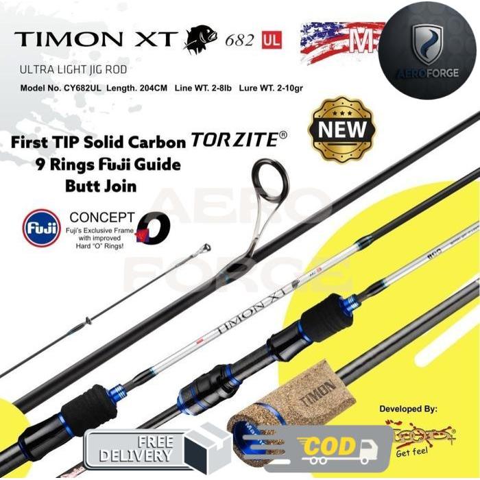 Joran Pancing UL Ultralight Magno Timon XT Fuji Ring Guide 2-8LB Lure - Sambung Tengah