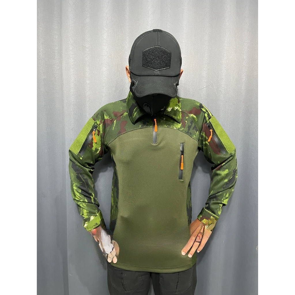 BAJU BDU SCUBA LORENG HABEMA TANGAN PANJANG /KAOS BDU LORENG HUTAN/BDU LORENG RAJAWALI