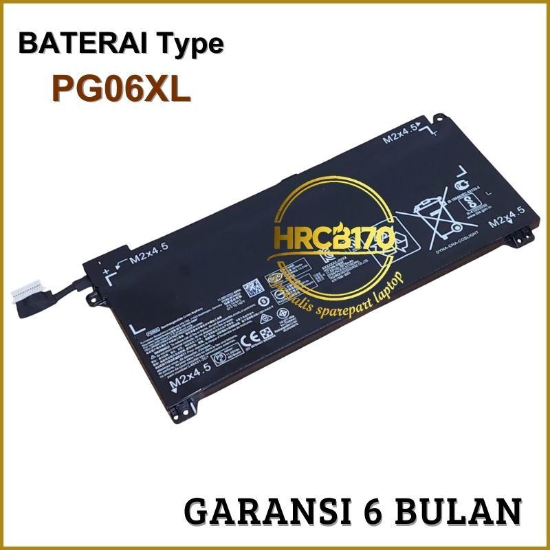 Baterai HP Omen 15-dh1020TX 15-dh0180TX 15-dh0105TX 15-dh0000NK PG06XL -HRCB