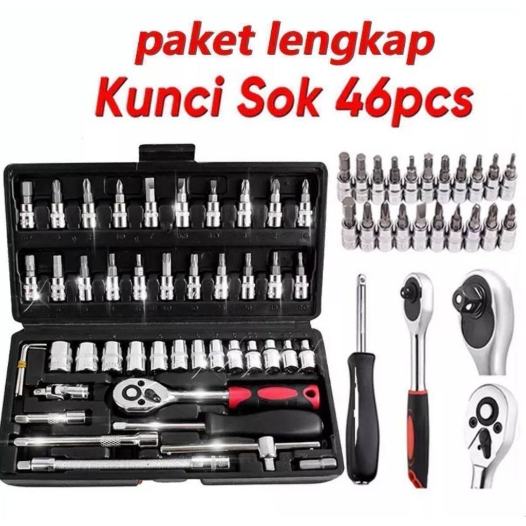 TERNASTORE Kunci set 46 pcs full set motor kunci/ kunci set lengkap