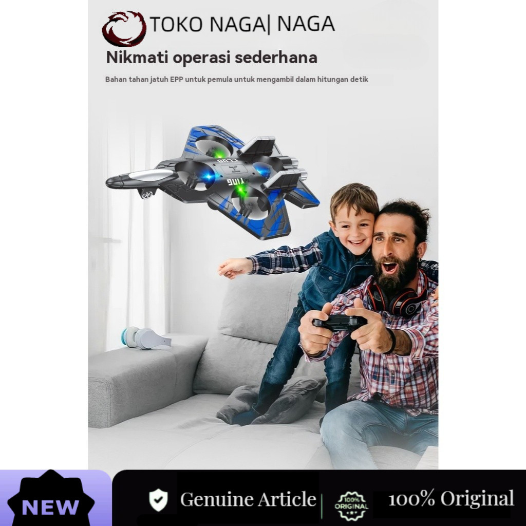 TOKO NAGA naga RC Glider Airplane Mainan Pesawat Remote Control LED Foam Terbang Jauh Anak Laki-laki