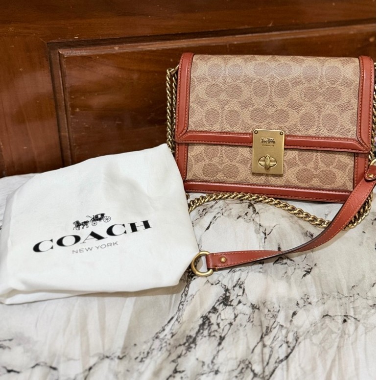 PRELOVED COACH HUTTON TAN RUST ORI BUTIK