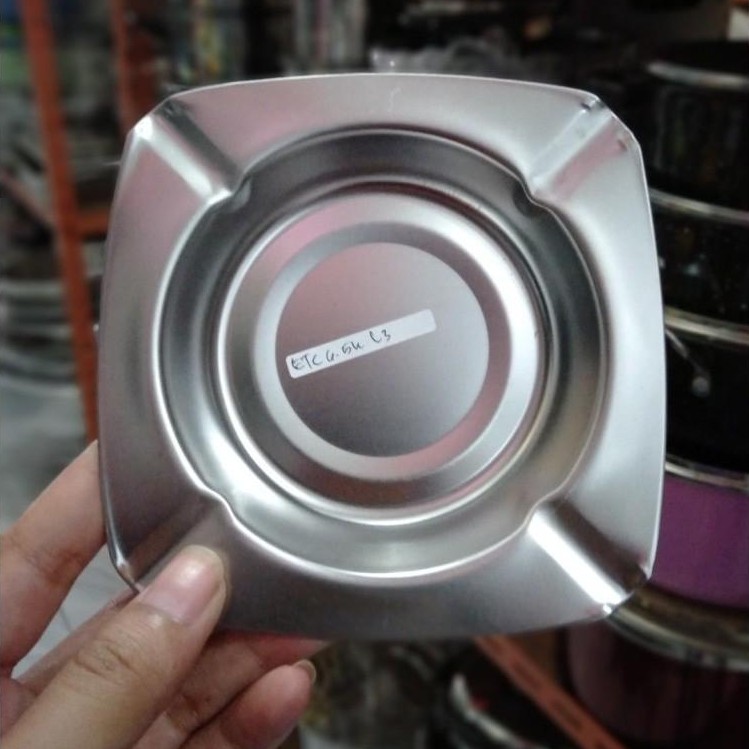 Asbak Cerutu Rokok Stainless Steel Model Kotak 4 Jepitan Rokok Cerutu