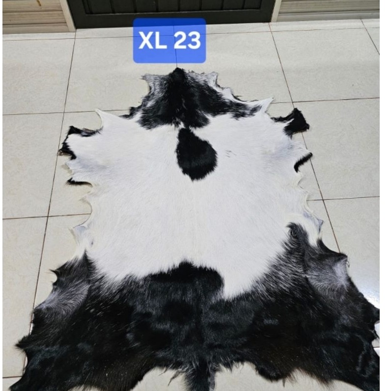 Kulit Kambing Bulu Motif Hitam Putih Natural | Bulu Kambing Lembaran Motif Hitam  Putih Natural | Ka