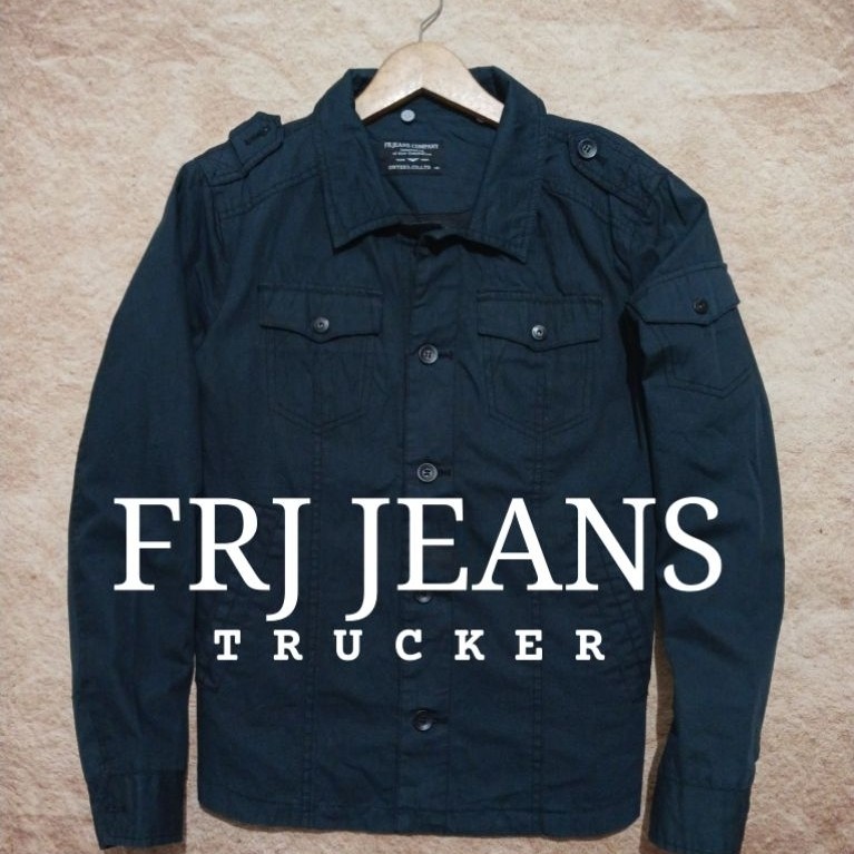 jaket trucker FRJ bahan kanvas tebal bekas pakai recomend
