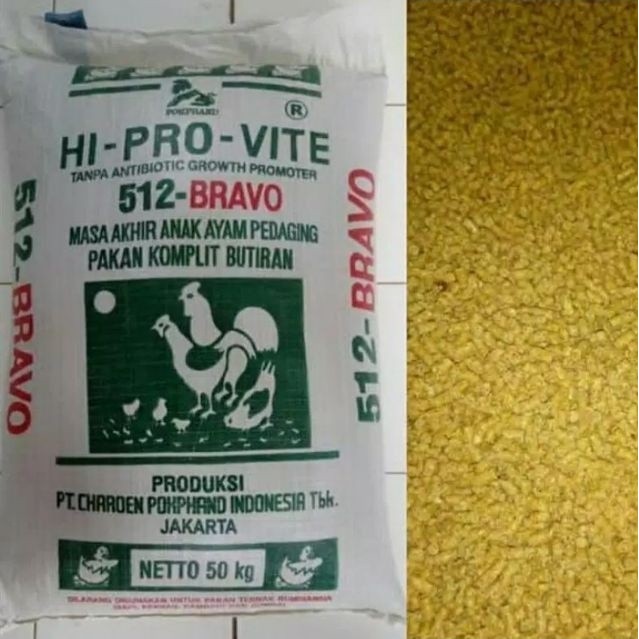 PUR AYAM BRAVO 512 PUR AYAM PEDAGING 512 1KG HI PROVIT BR 512 PEDAGING 50 KG