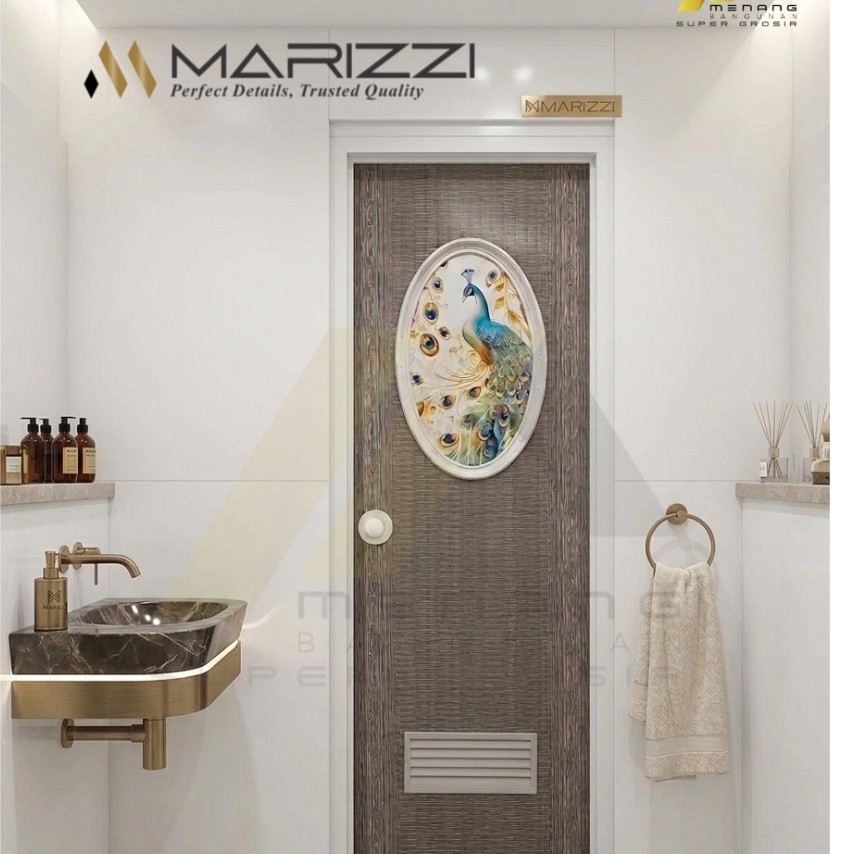 Pintu kamar mandi PVC Marizzi Oval Orions - Pintu Kamar Mandi Kaca Cermin