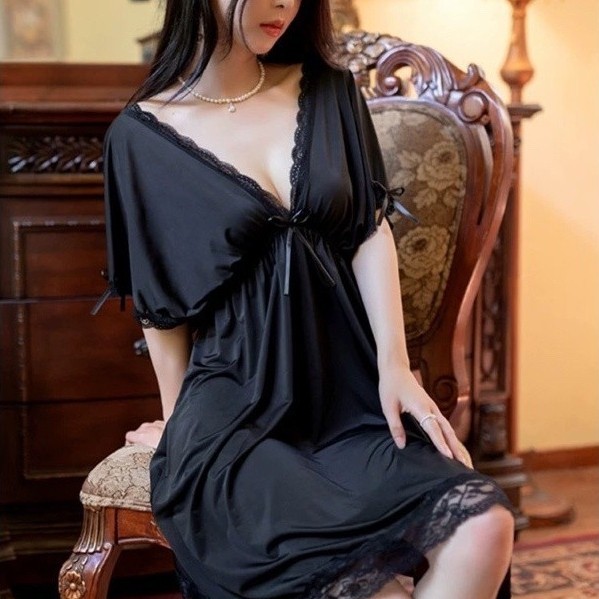 HJS Daster Wanita Lingerie Big Size Jumbo Baju Dinas Wanita  Malam 8920