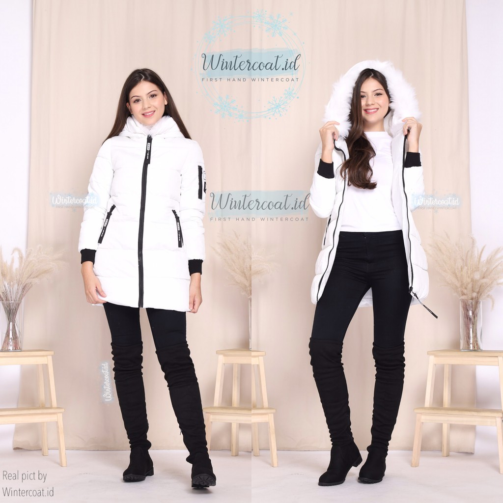 FIFI WHITE Winter coat wanita jaket mantel musim dingin women Jumbo import big size