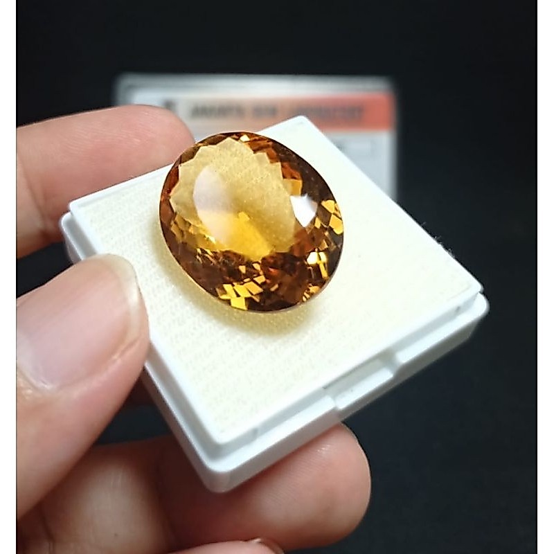 Batu Permata Citrine Jumbo Bersertifikat Sri Lanka
