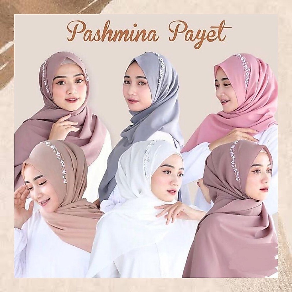 PASHMINA PESTA PASMINA PAYET PERMATA BANDO MUTIARA RANDOM Hijab Pashmina Kondangan  Wisuda Lamaran