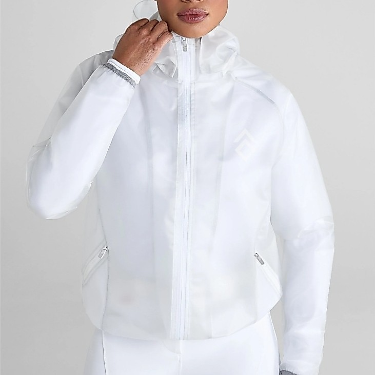 Jas Hujan Wanita Aztec Diamond White Mesh Rain Jacket Equestrian