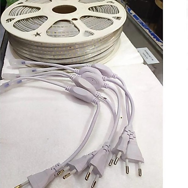 Lampu Led Strip 220V SMD2835 Roll 100 meter 120Led @Meter Lampu Selang Led Kotak 7mm
