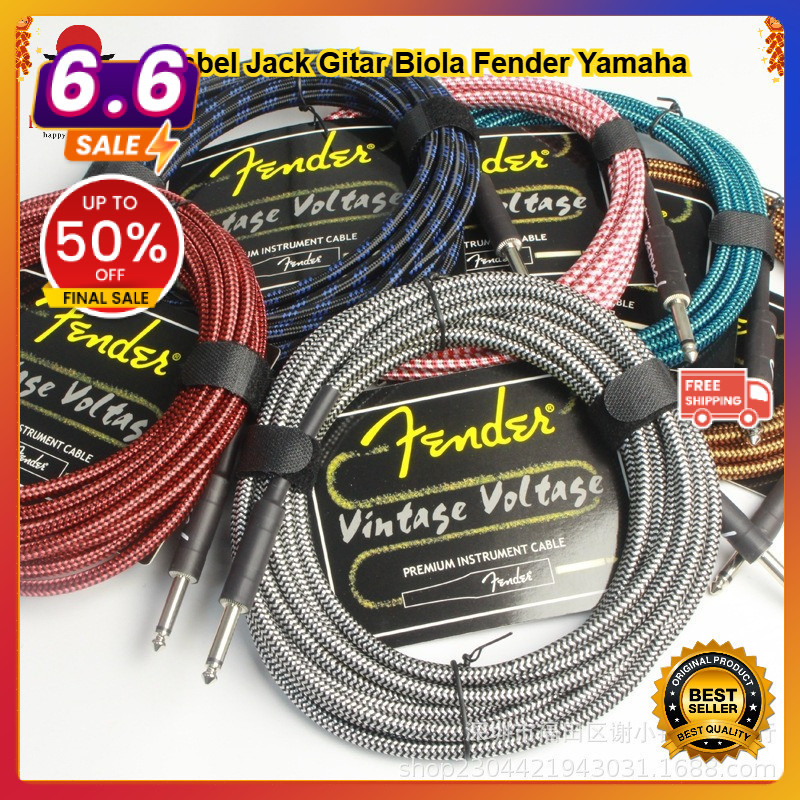 Kabel Jack Gitar Bass Biola Fender Yamaha Original 3 & 6 M