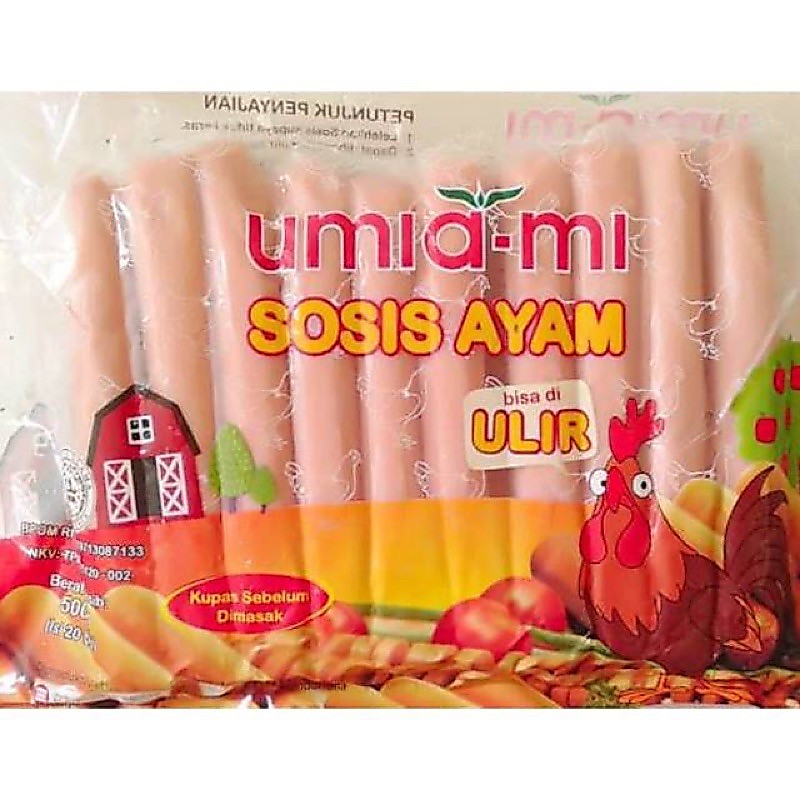 sosis ayam umiami / sosis ayam umami 500gr/ sosis ulir murah