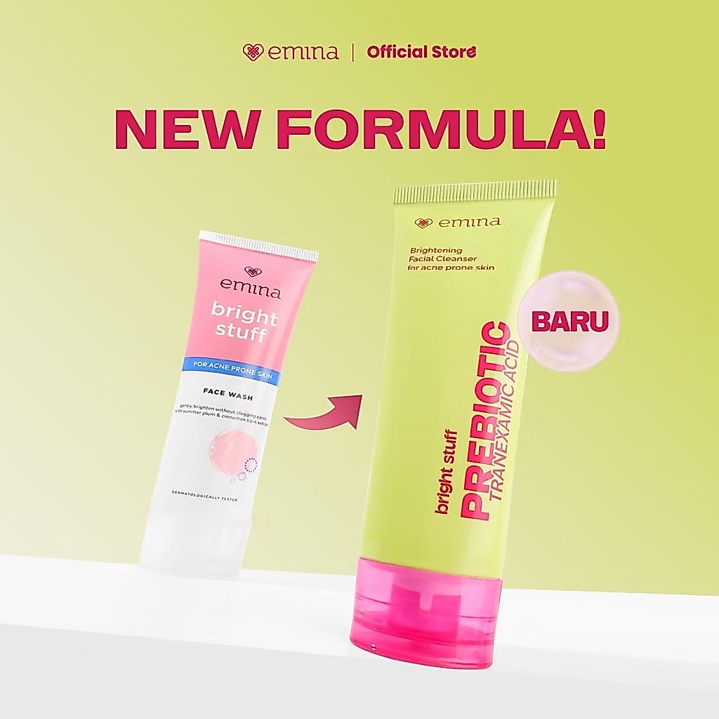 [PHINKL] Emina Face Wash Bright Stuff Prebiotic Tranexamic Acid untuk kulit berminyak dan bruntusan