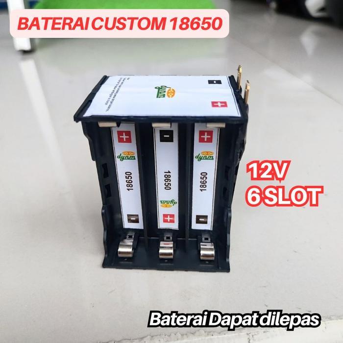 HOLDER BATERAI CUSTOM 18650 6 SLOT 12V
