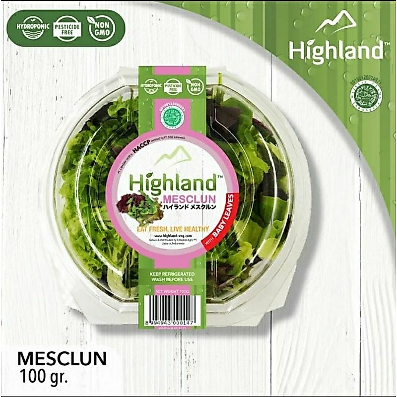 Highland Mesclun Tub 100gr - Sayur Salad