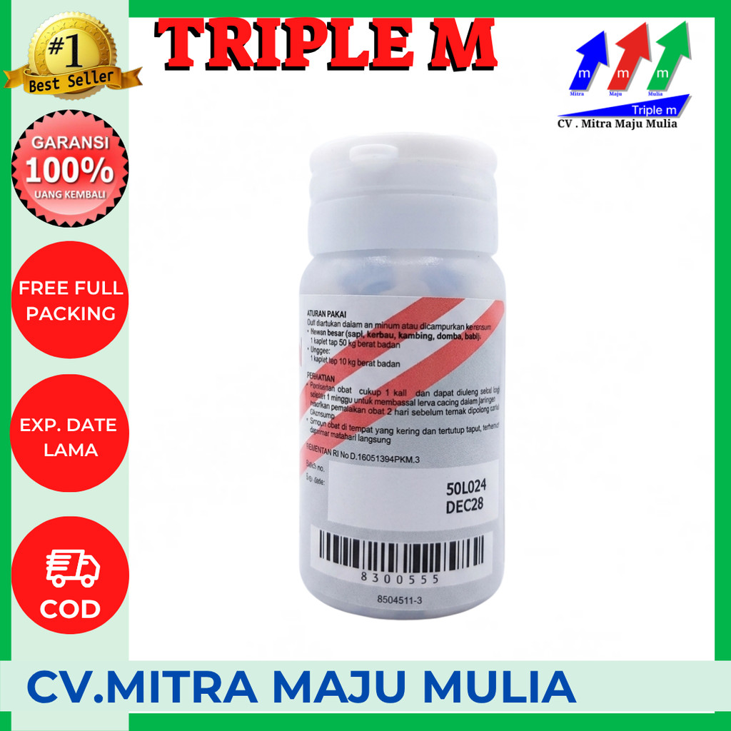 Pingwin_Shup Nemasol 10 Kaplet - Obat Cacing Sapi Kambing Babi Unggas Kerbau Kuda