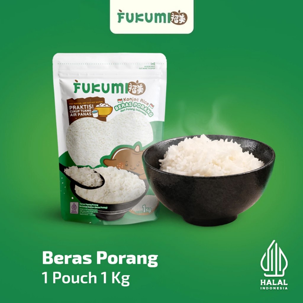 SUPER MURAH Beras Porang FUKUMI 1 kg Pouch Shirataki Konjuc Rice