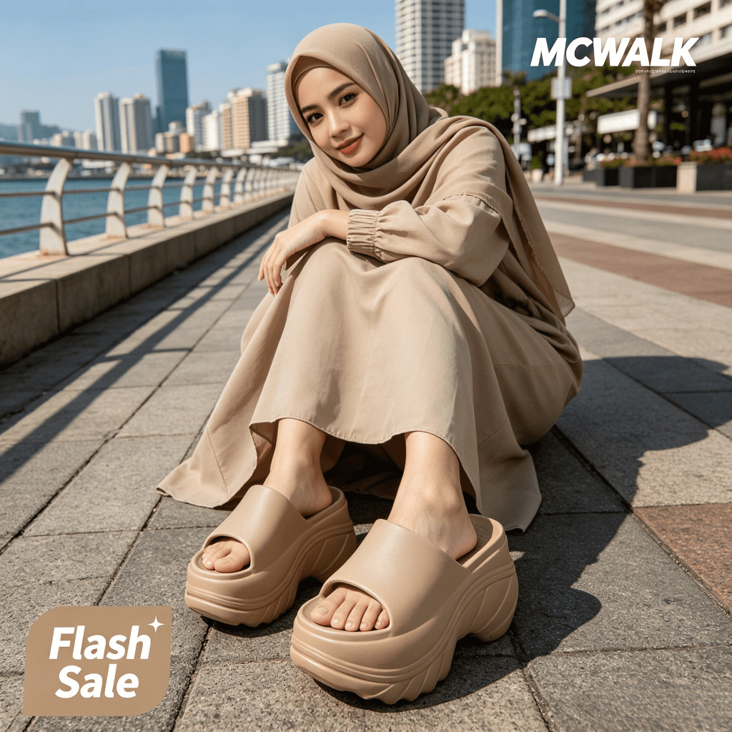 MCWALK Sandal Wanita EVA Sol Tebal 6CM Bantalan Empuk Seperti Awan