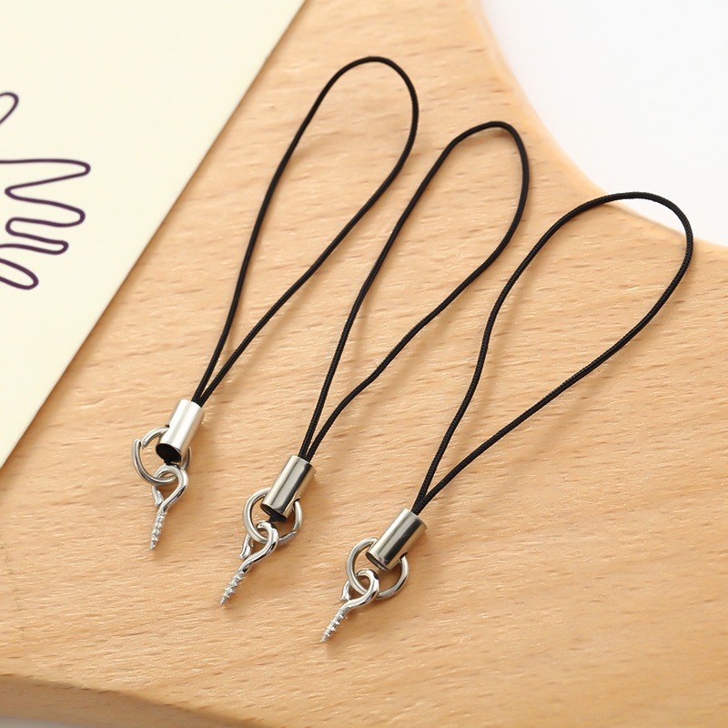 Tali HP Gantungan Ring Isi 100 Pcs Strap Tali Liontin Kuku Mata Domba DIY Konektor Aksesori Craft