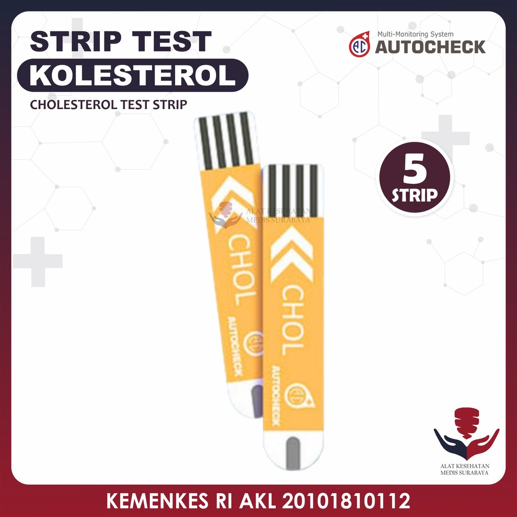 Strip Autocheck Stick Cholesterol isi 5 Cek Test Tes Kolesterol Colesterol Stik Auto Check Refill