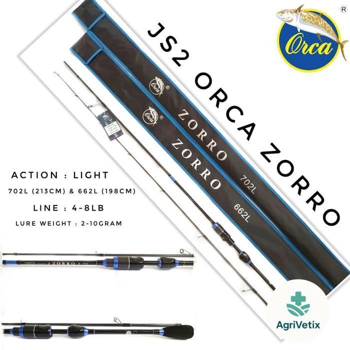 Joran Spinning Casting Sambung 2 Orca Zorro 180 198 210 Terbaik Japan Style - 1.98cm