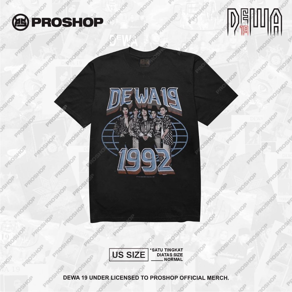 Proshop | Vintage dewa 19  | Dewa 19 Tshirt | Kaos Pria Kaos Distro | Hitam