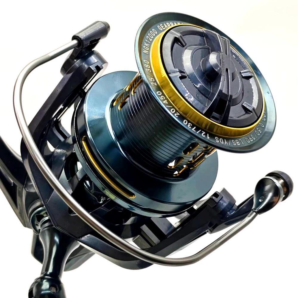 9000-14000 Series Saltwater Spinning Fishing Reels 20KG Max Drag for Carp/Surf Fishing Metal Spool L