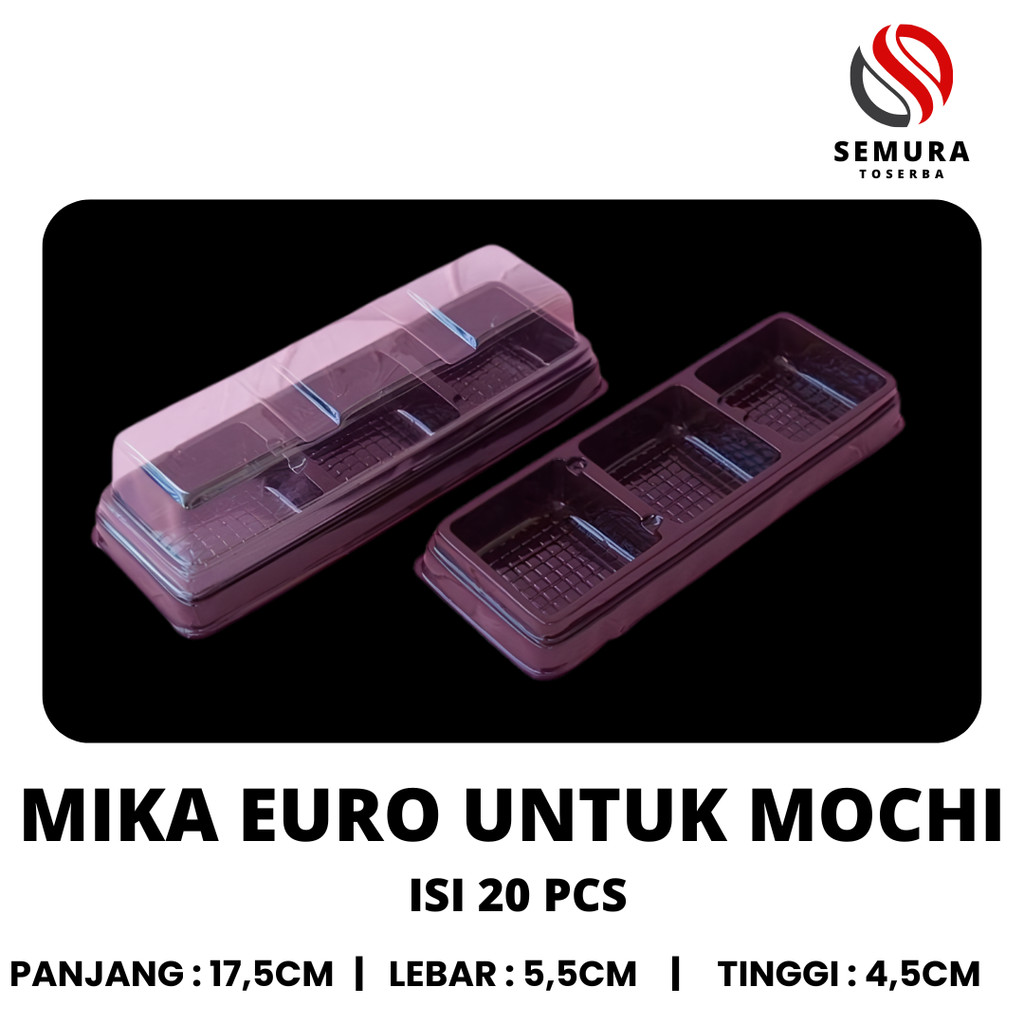 Mika Euro Mochi Snack Pudding 3 Sekat Isi 20pcs Mika Kue Premium