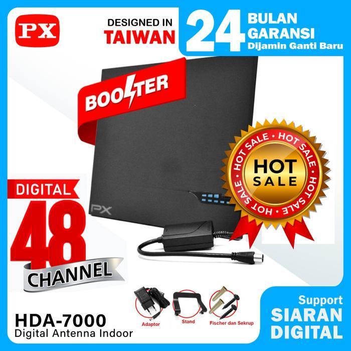 Antena TV Smart Digital Analog PX HDA 7000 Booster Indoor LED Bar