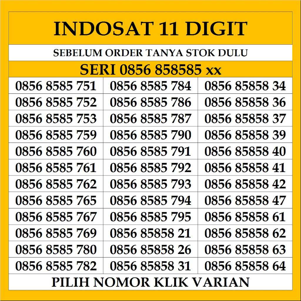 Nomor Cantik Indosat 11 Digit Kartu Perdana Im 3 Ooredoo