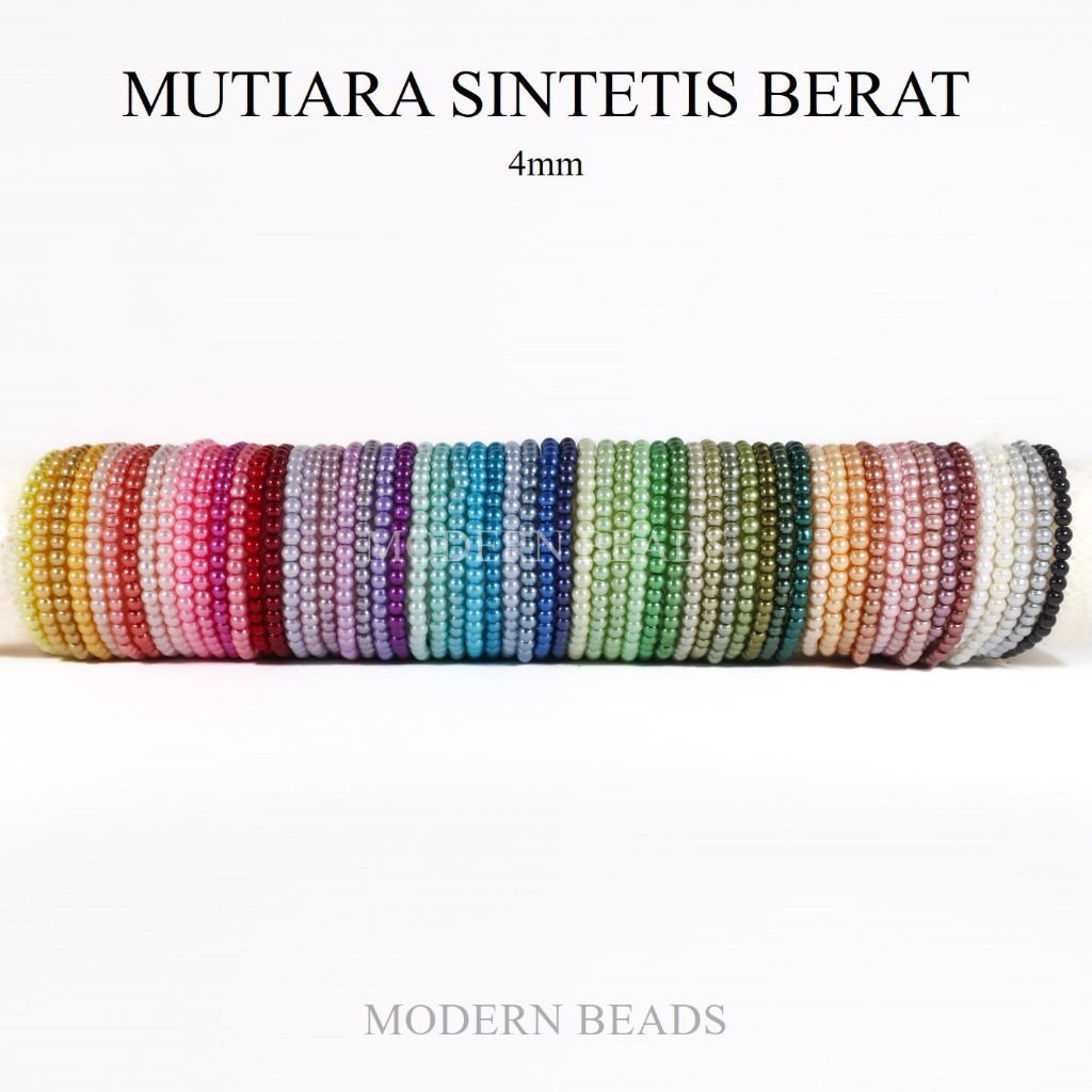 [PART 2] 4mm - Mutiara Sintetis / MutSin / Mutiara Sintesis Berat 4mm per String / Renteng Kualitas 
