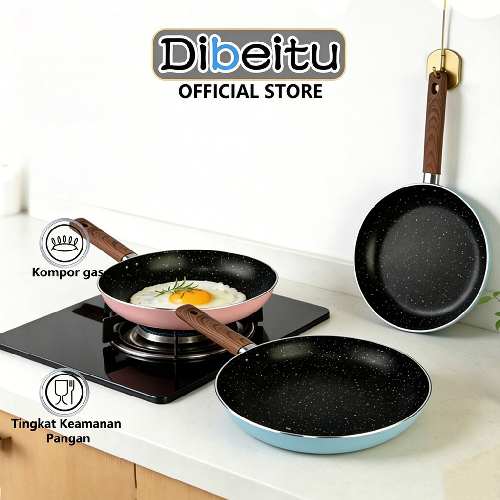 Wajan Anti Lengket Frypan Granite Marble Coated Anti Lengket Panci Anti Lengket Wajan Kecil
