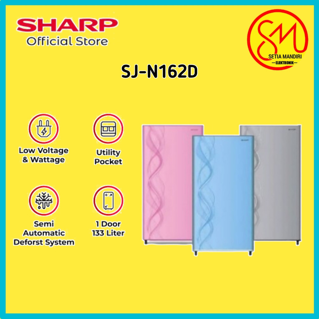 AS SHARP Kulkas 1 Pintu Kirei III SJ-N162ND Low Watt